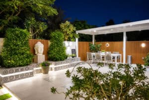 Garden lighting project in Dubai by pineslandscaping